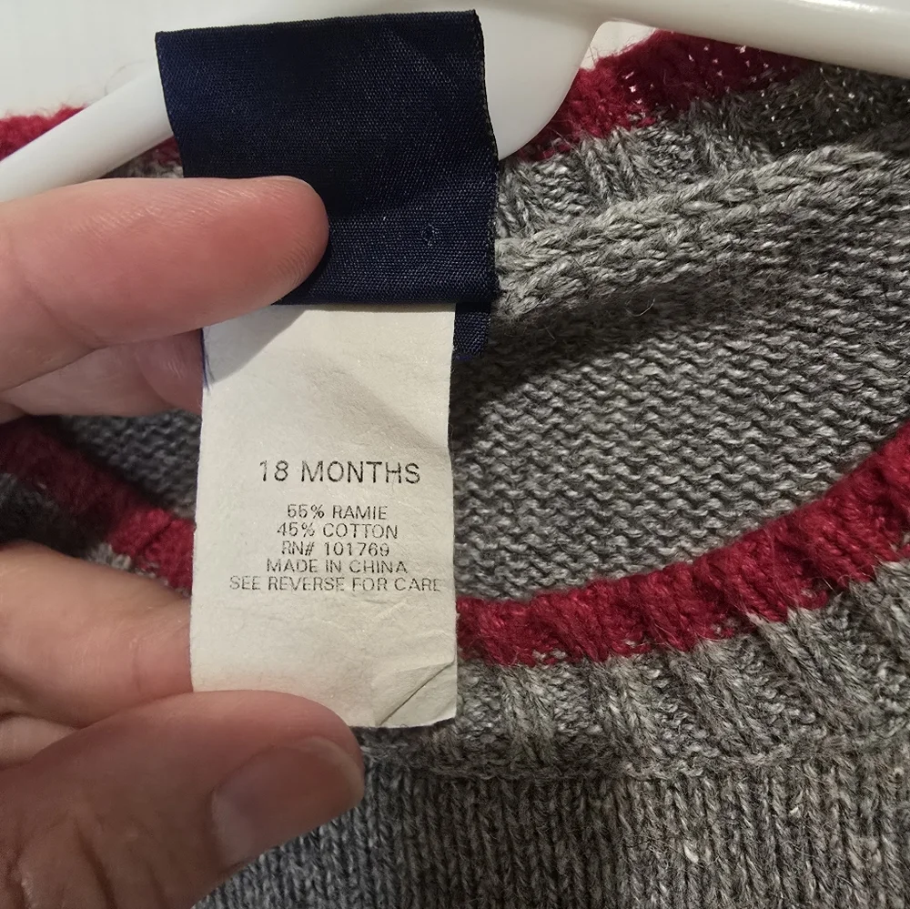 Great Guy Vintage Gray and Red Kids Sweater with Truck Design 18 Months - Picture 6 of 7